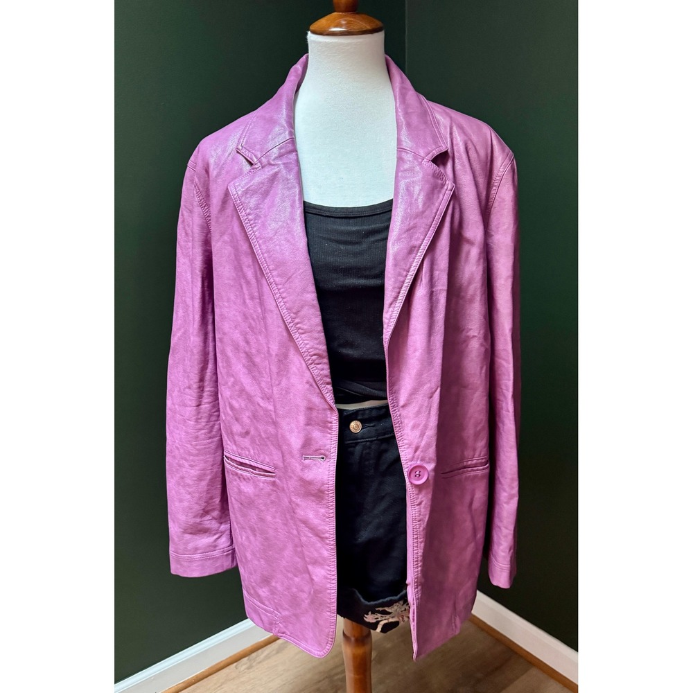 Olivaceous Purple Faux Leather Jacket Women's Size‎ L